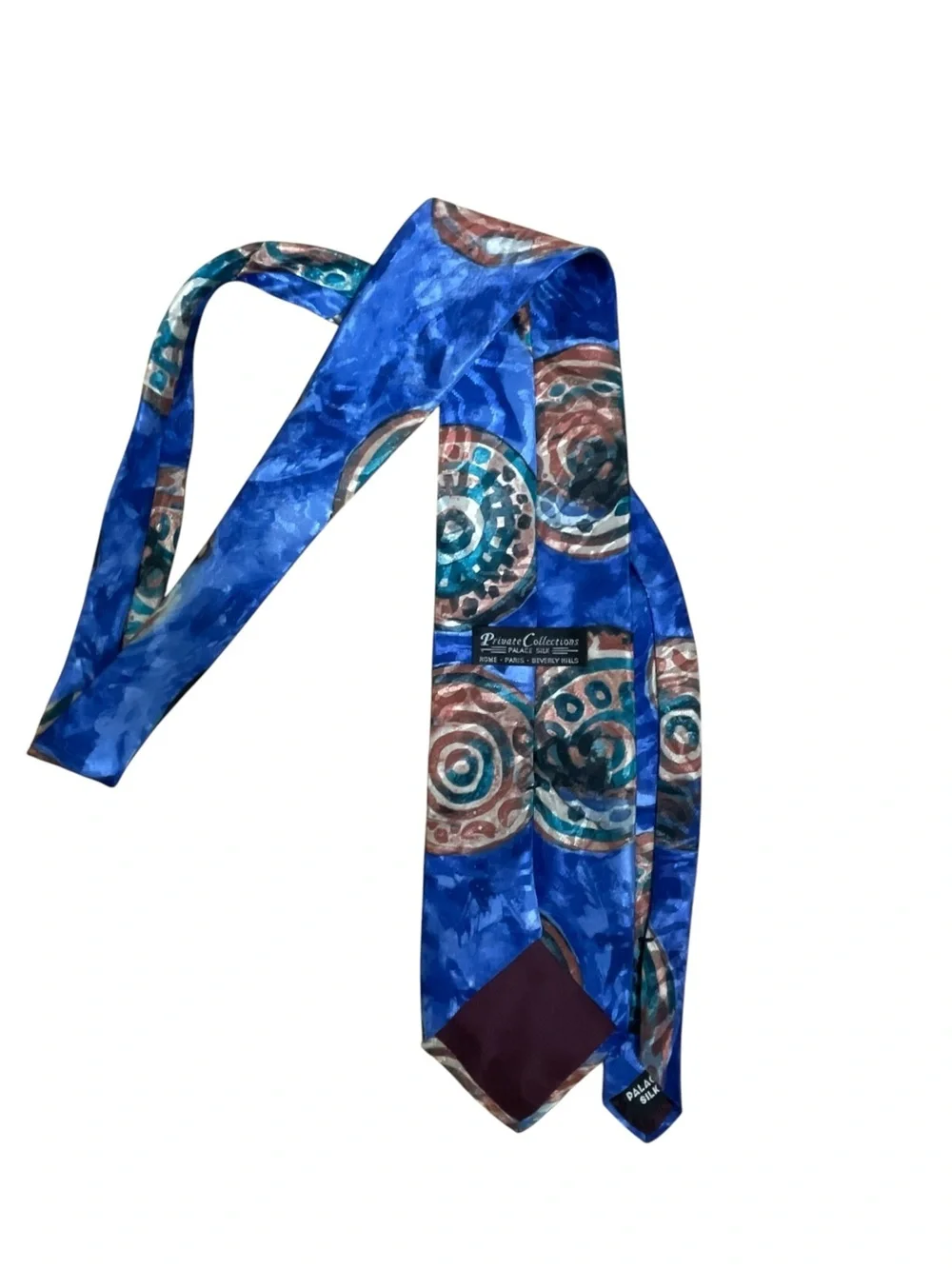 VTG Private Collections Palace Silk Abstract Geometric Blue Men's Tie